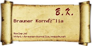 Brauner Kornélia névjegykártya